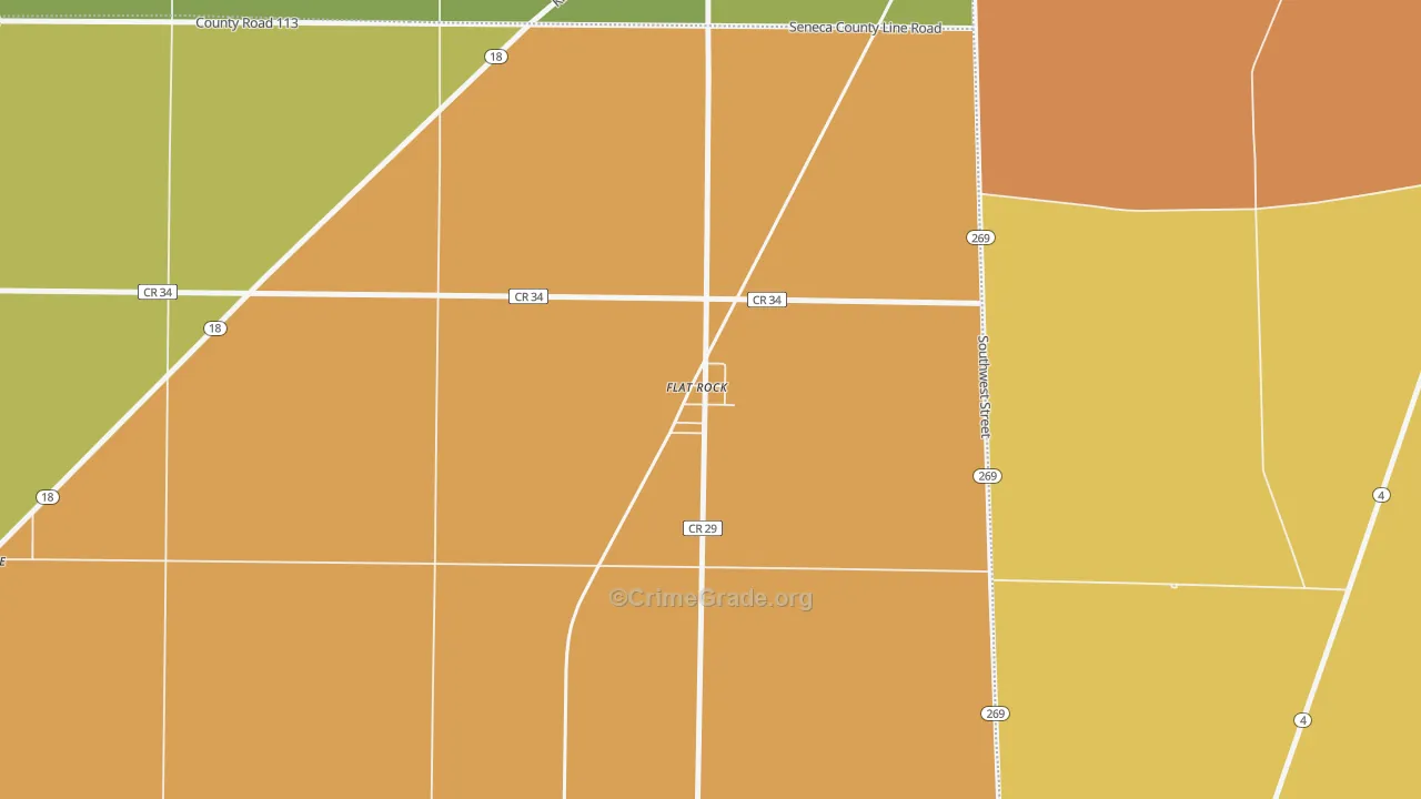 44828, OH Map of Theft Rates