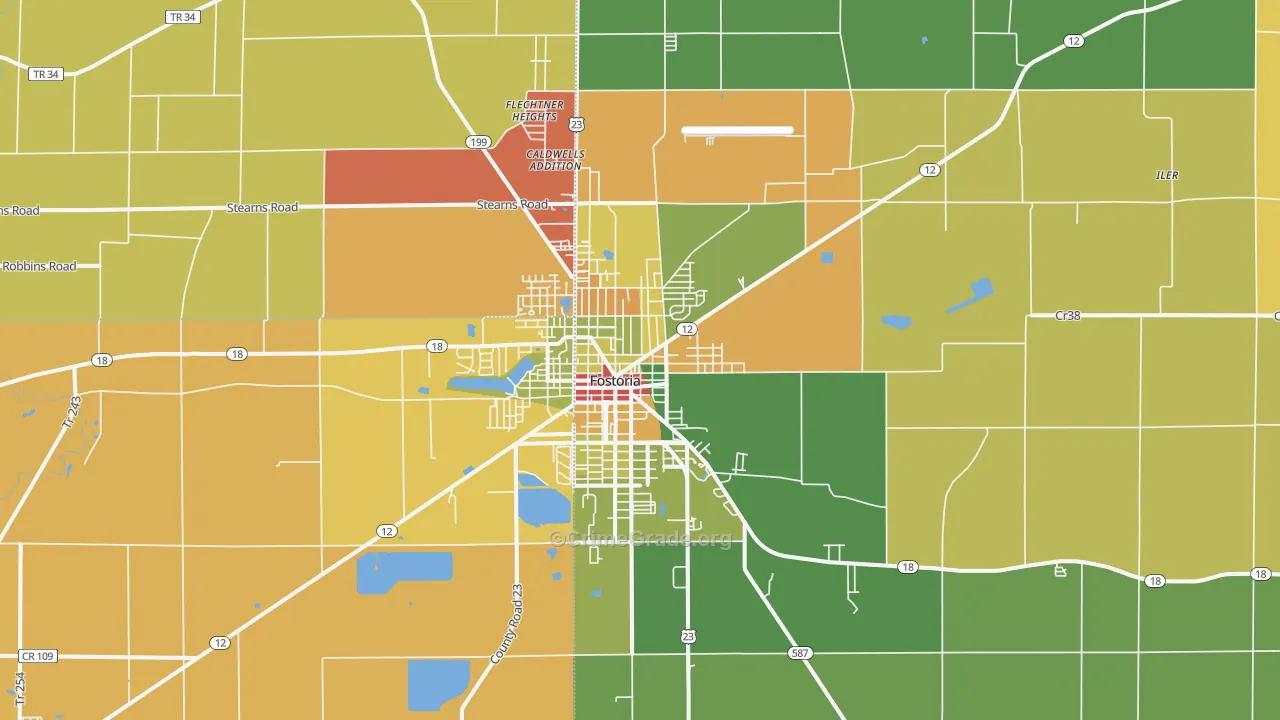 44830, OH Map of Theft Rates