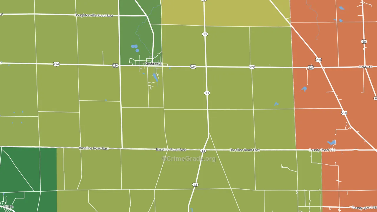 44837, OH Map of Theft Rates