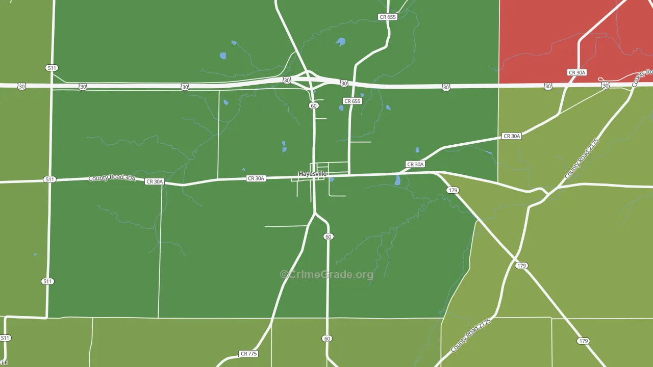 44838, OH Map of Theft Rates