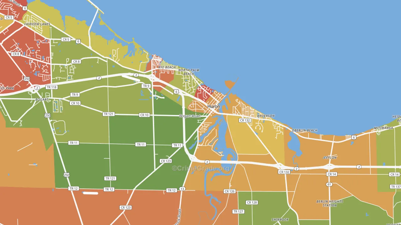 44839, OH Map of Theft Rates
