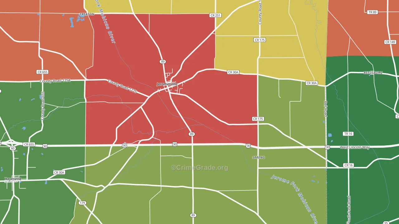 44840, OH Map of Theft Rates
