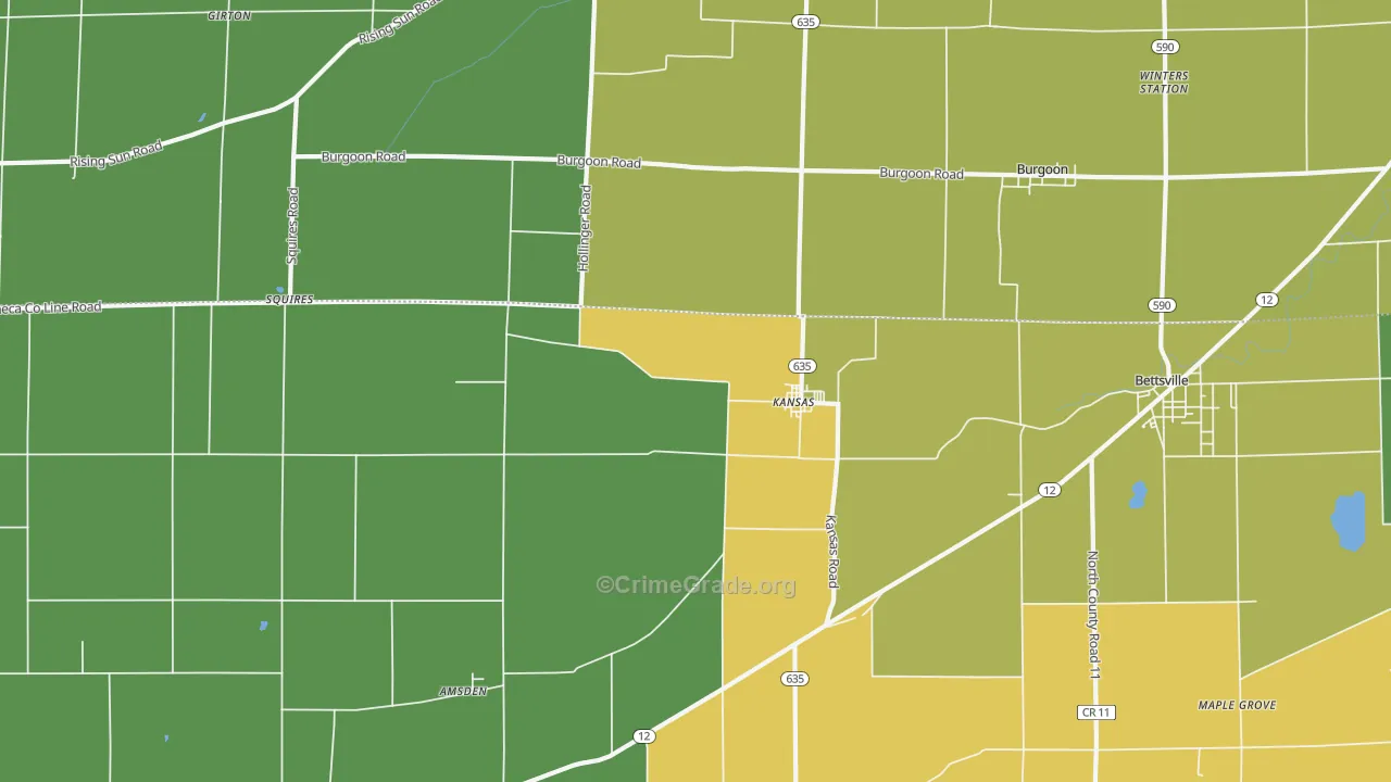 44841, OH Map of Theft Rates