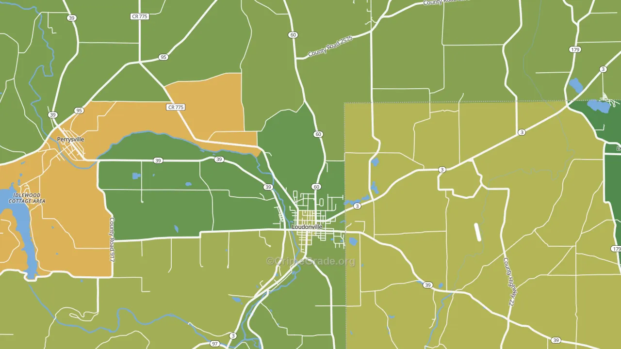 44842, OH Map of Theft Rates