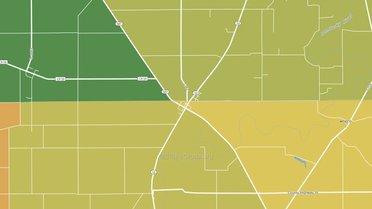 44844, OH Map of Theft Rates