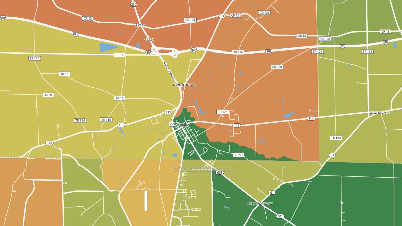 44846, OH Map of Theft Rates