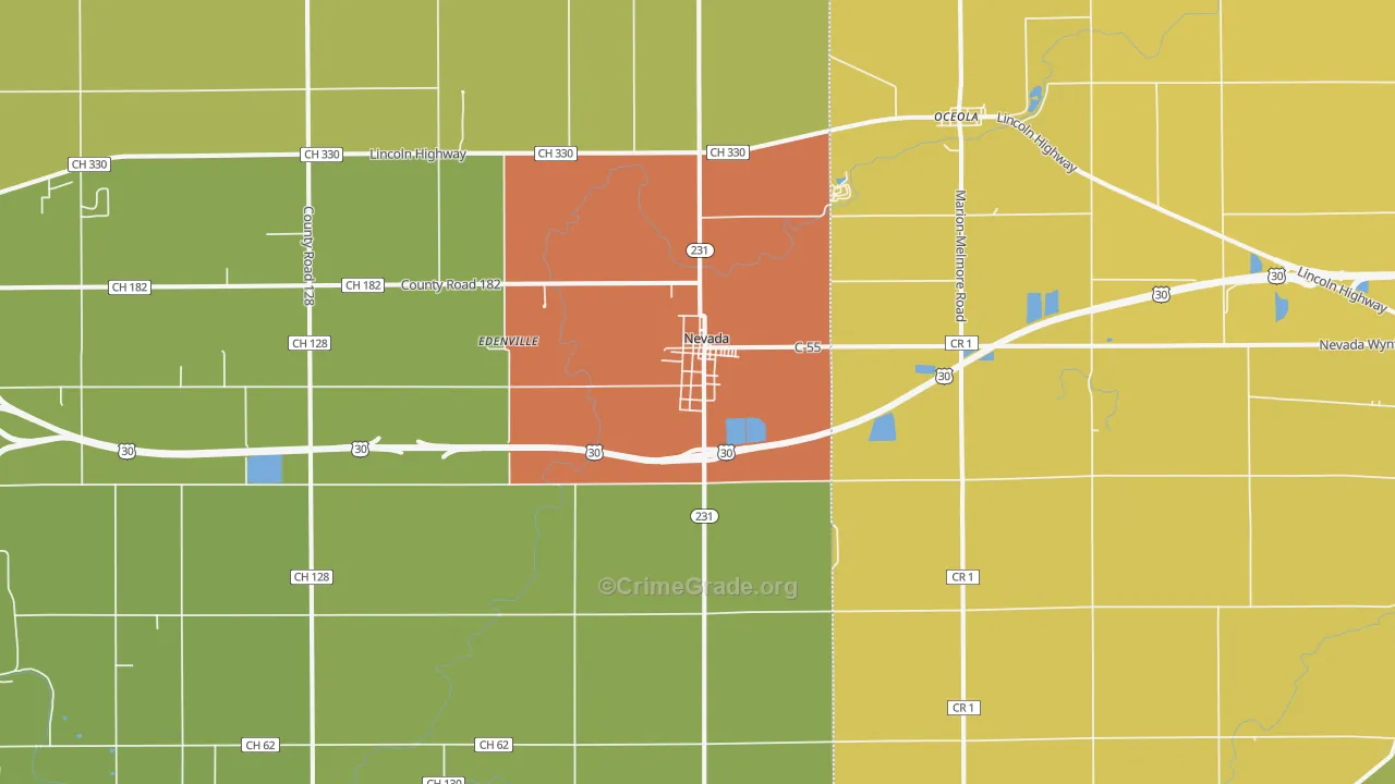 44849, OH Map of Theft Rates