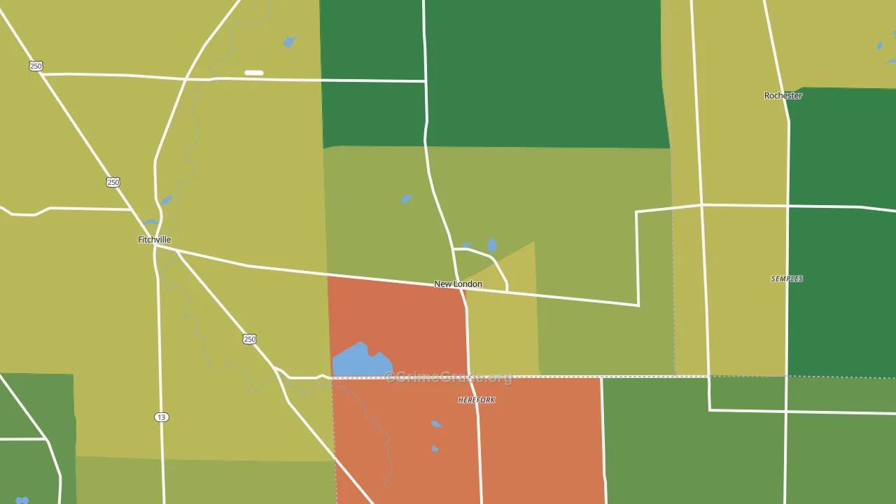 44851, OH Map of Theft Rates