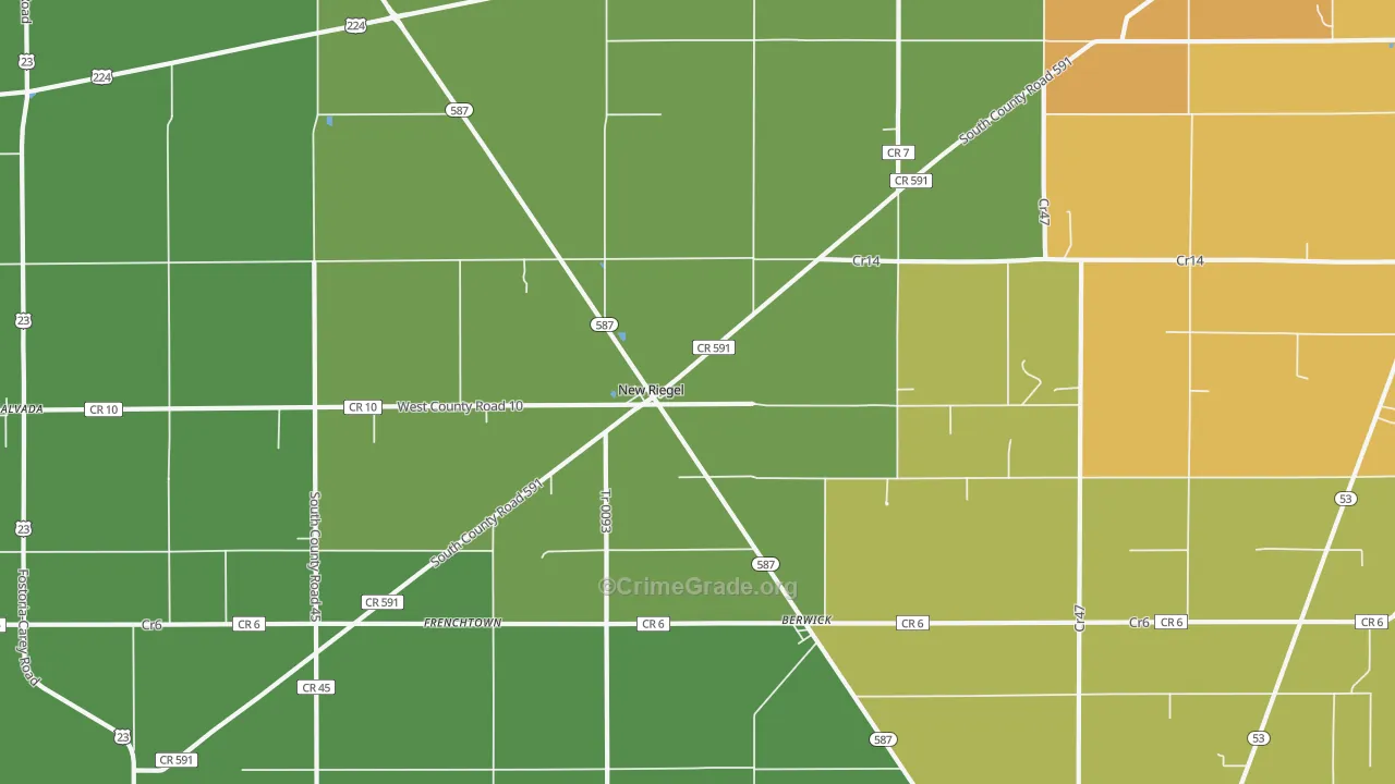 44853, OH Map of Theft Rates
