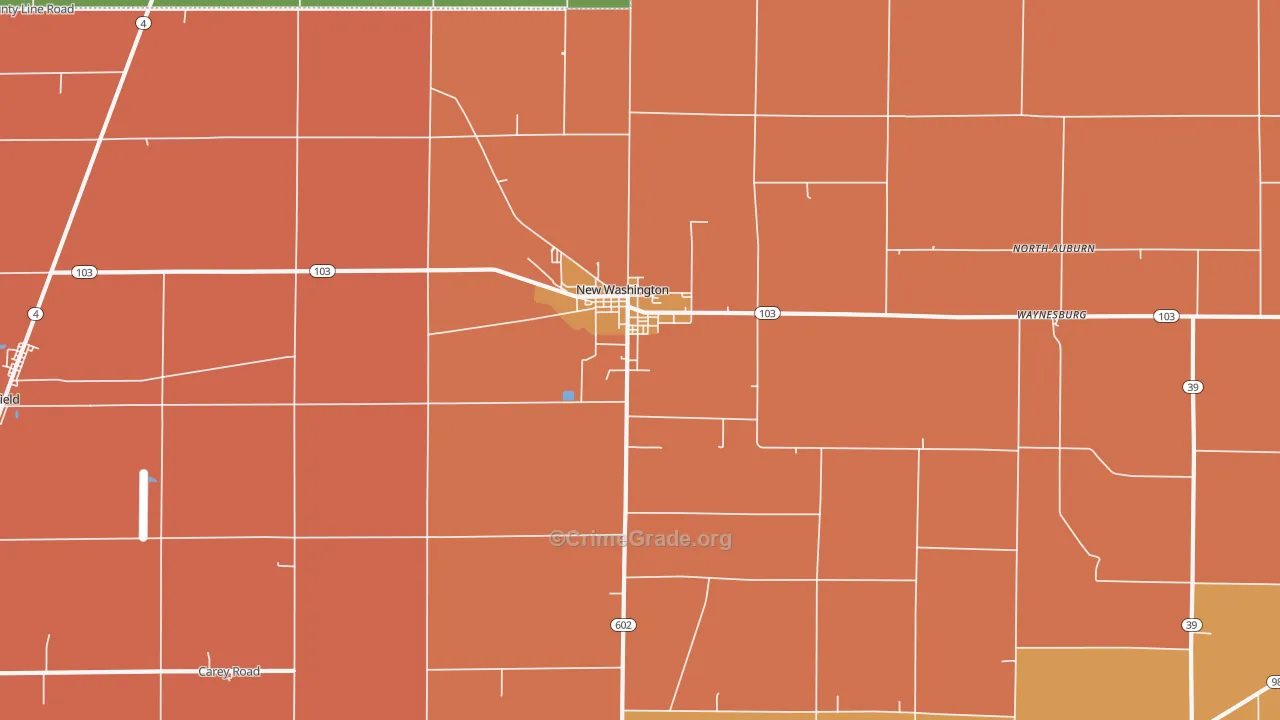 44854, OH Map of Theft Rates