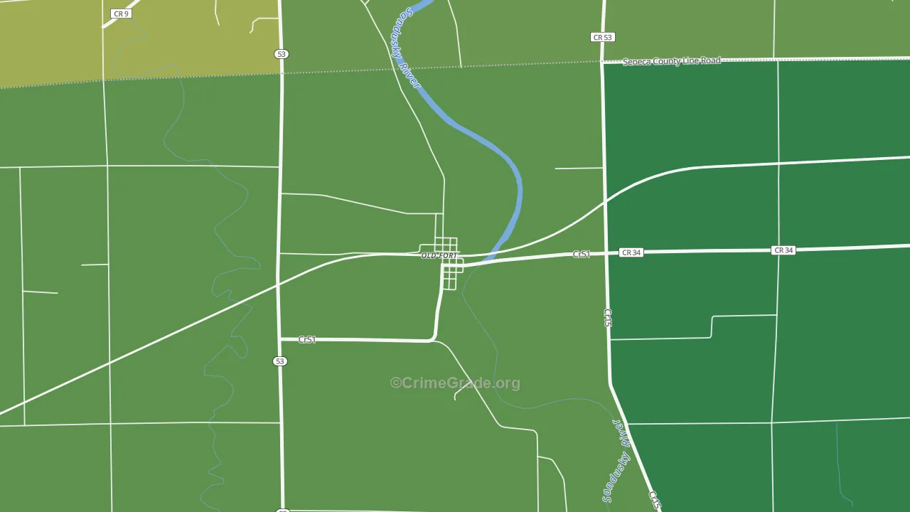 44861, OH Map of Theft Rates