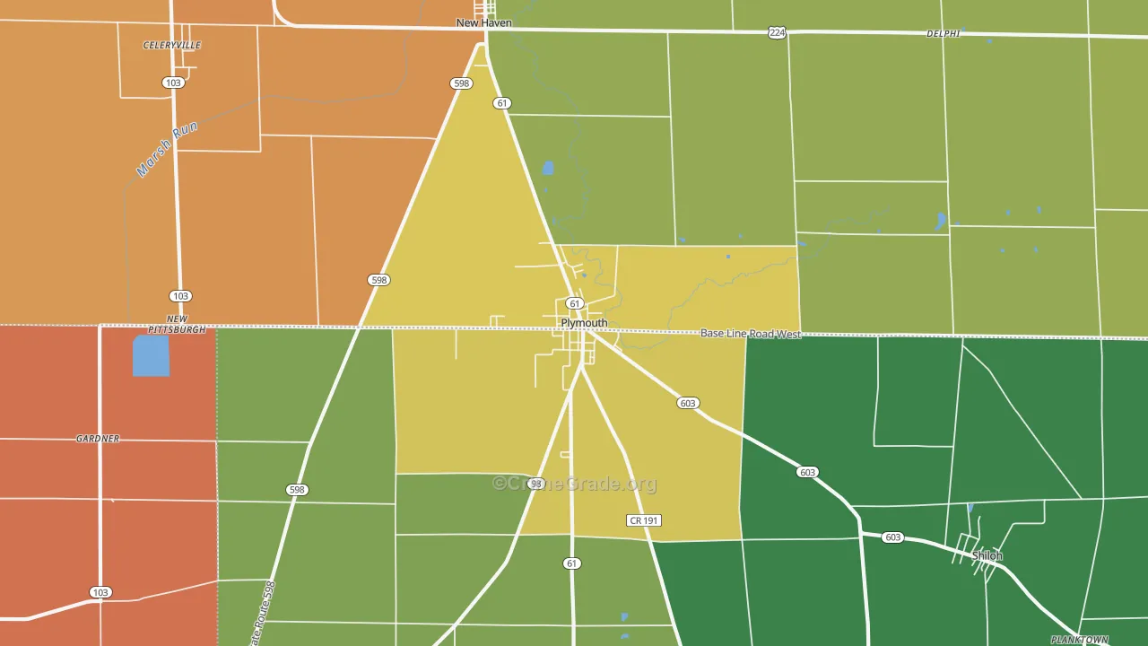 44865, OH Map of Theft Rates