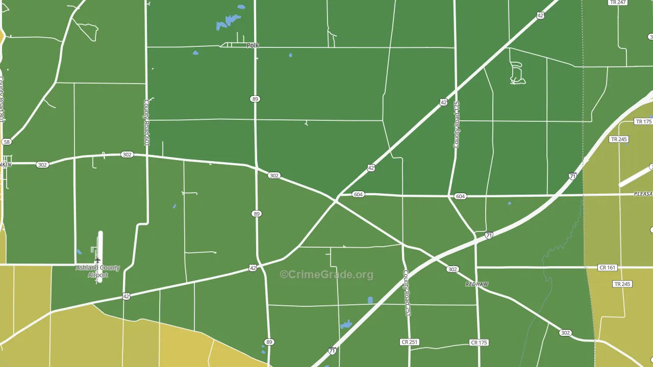 44866, OH Map of Theft Rates