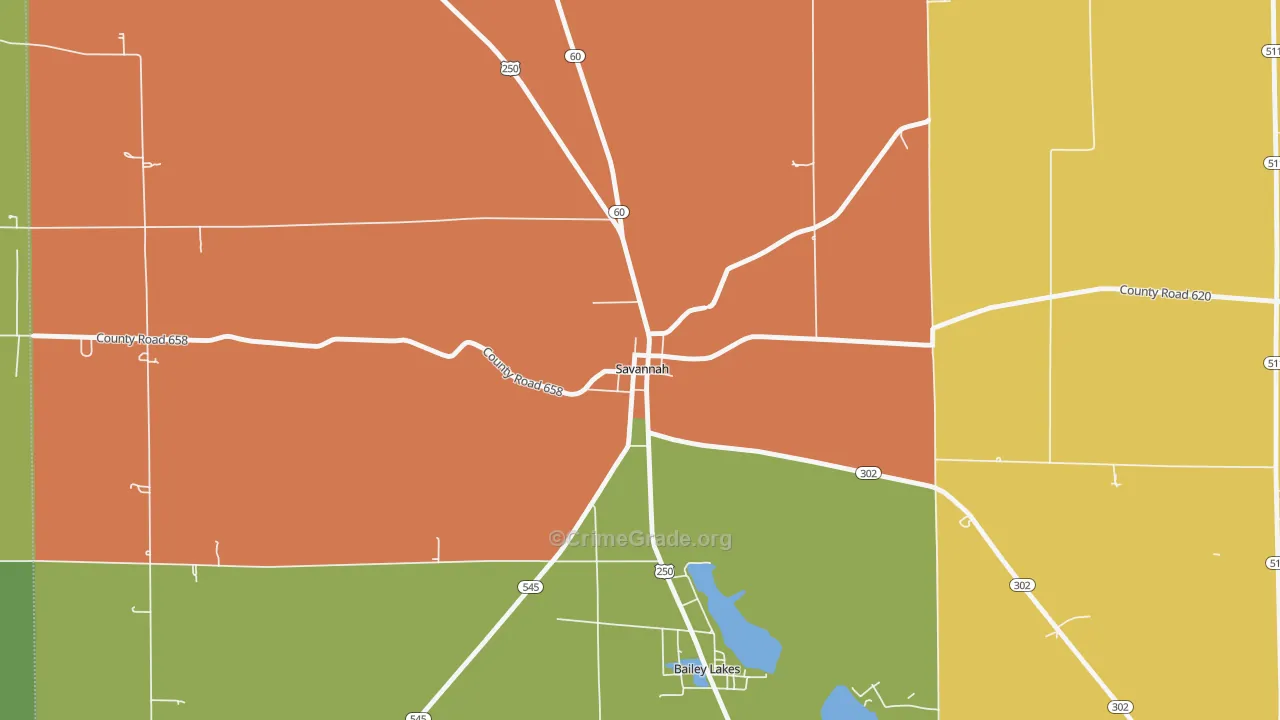 44874, OH Map of Theft Rates