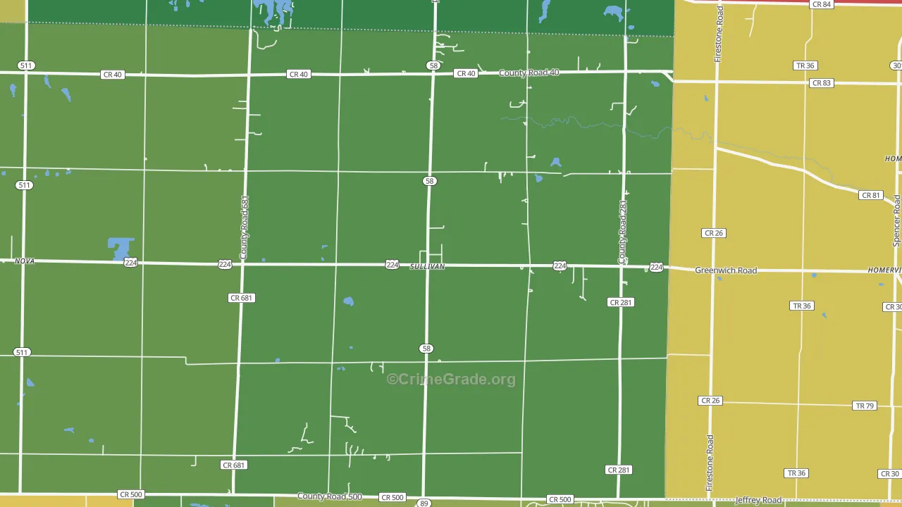 44880, OH Map of Theft Rates