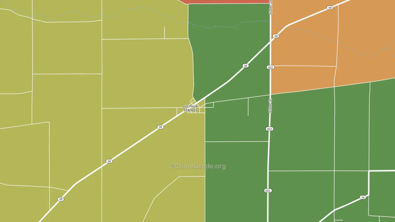 44881, OH Map of Theft Rates