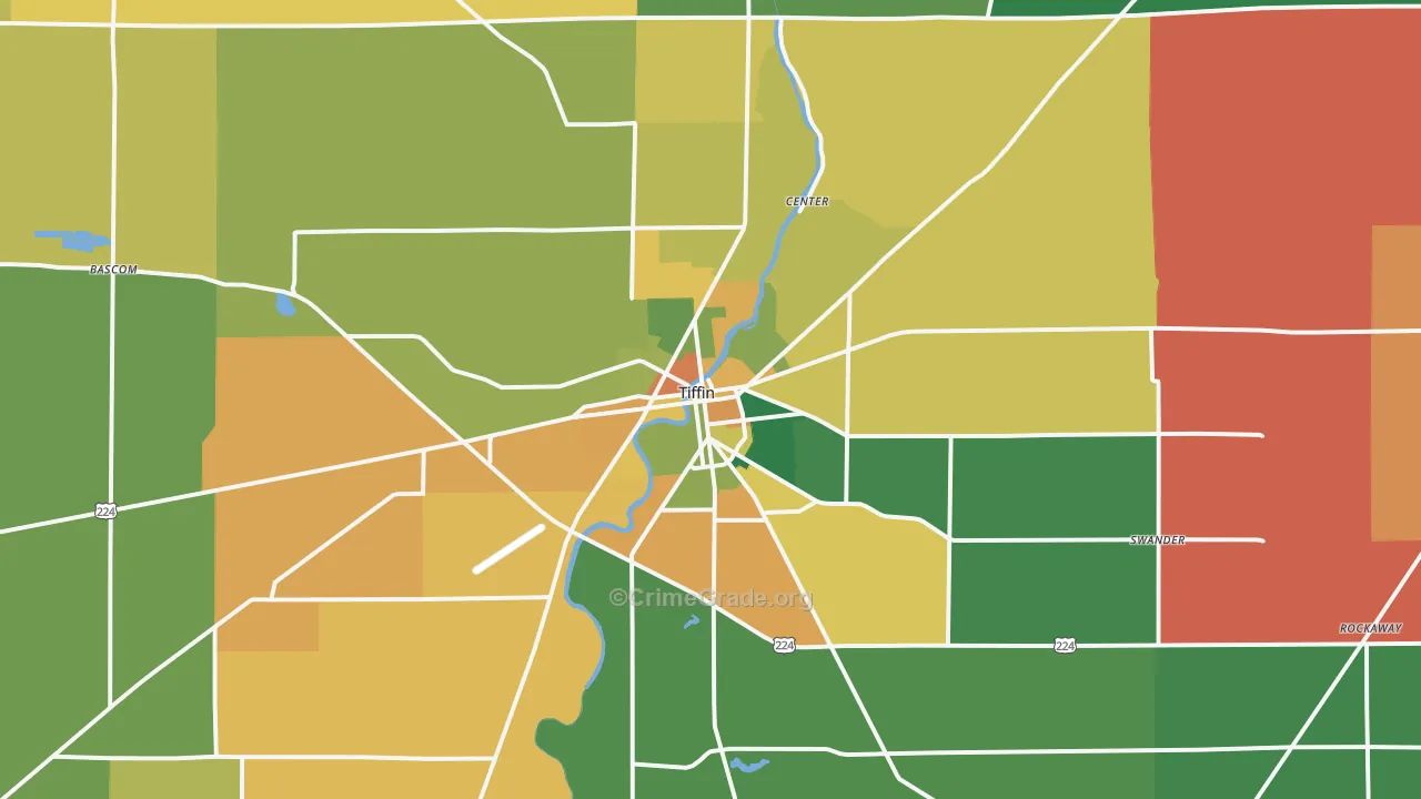 44883, OH Map of Theft Rates