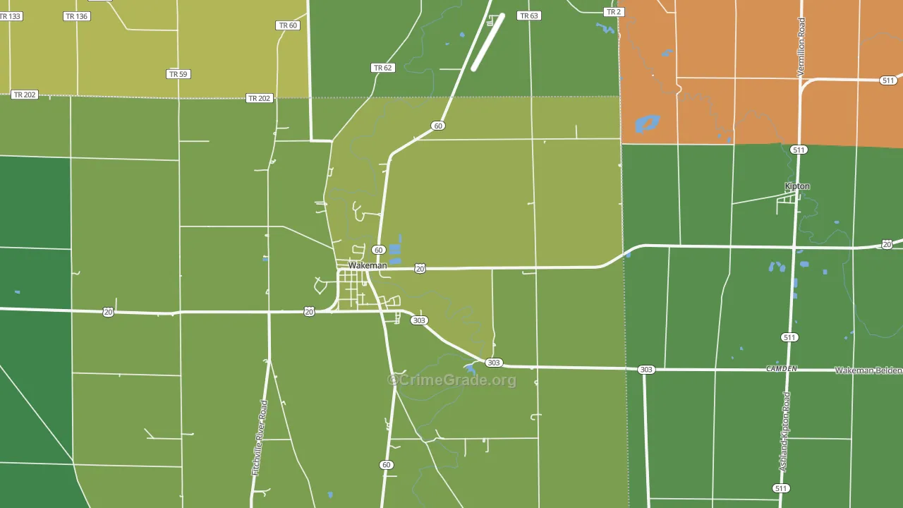 44889, OH Map of Theft Rates