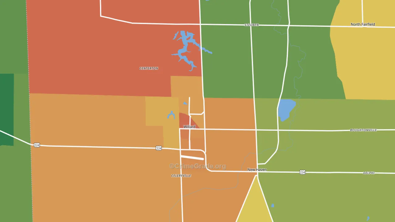 44890, OH Map of Theft Rates