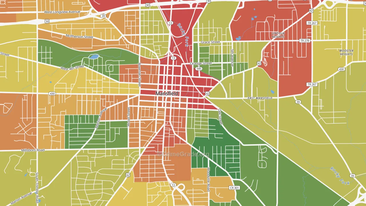 44902, OH Map of Theft Rates