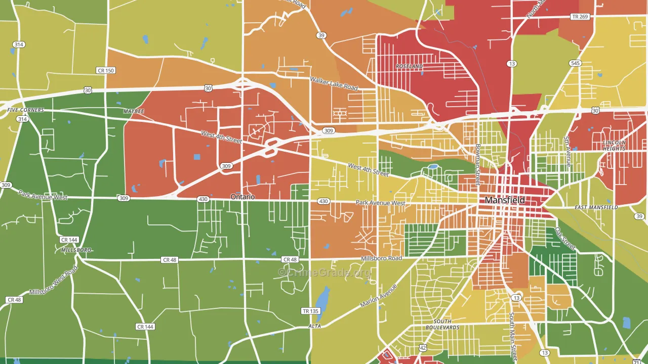44906, OH Map of Theft Rates