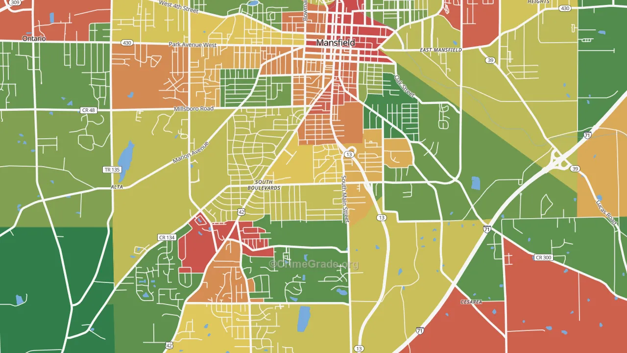 44907, OH Map of Theft Rates