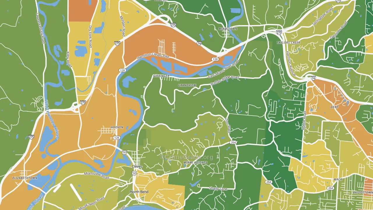 45002, OH Map of Theft Rates