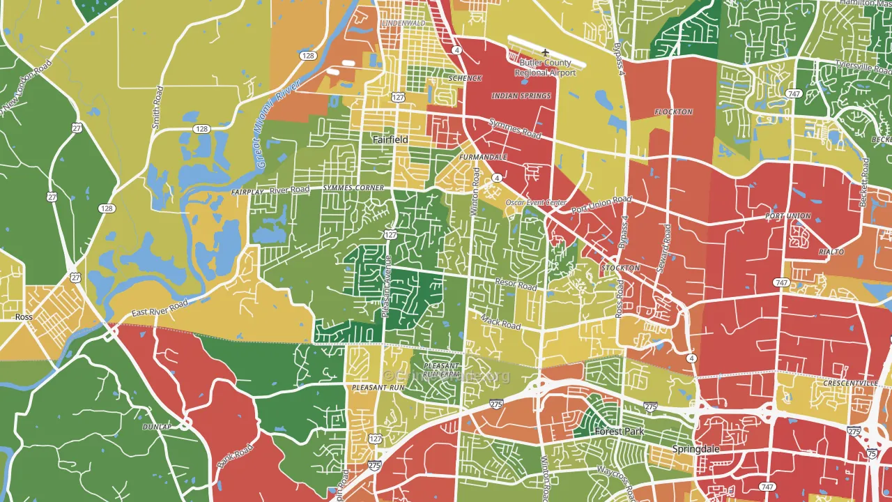 45014, OH Map of Theft Rates