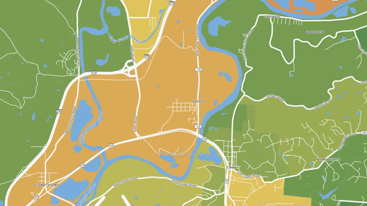 45033, OH Map of Theft Rates