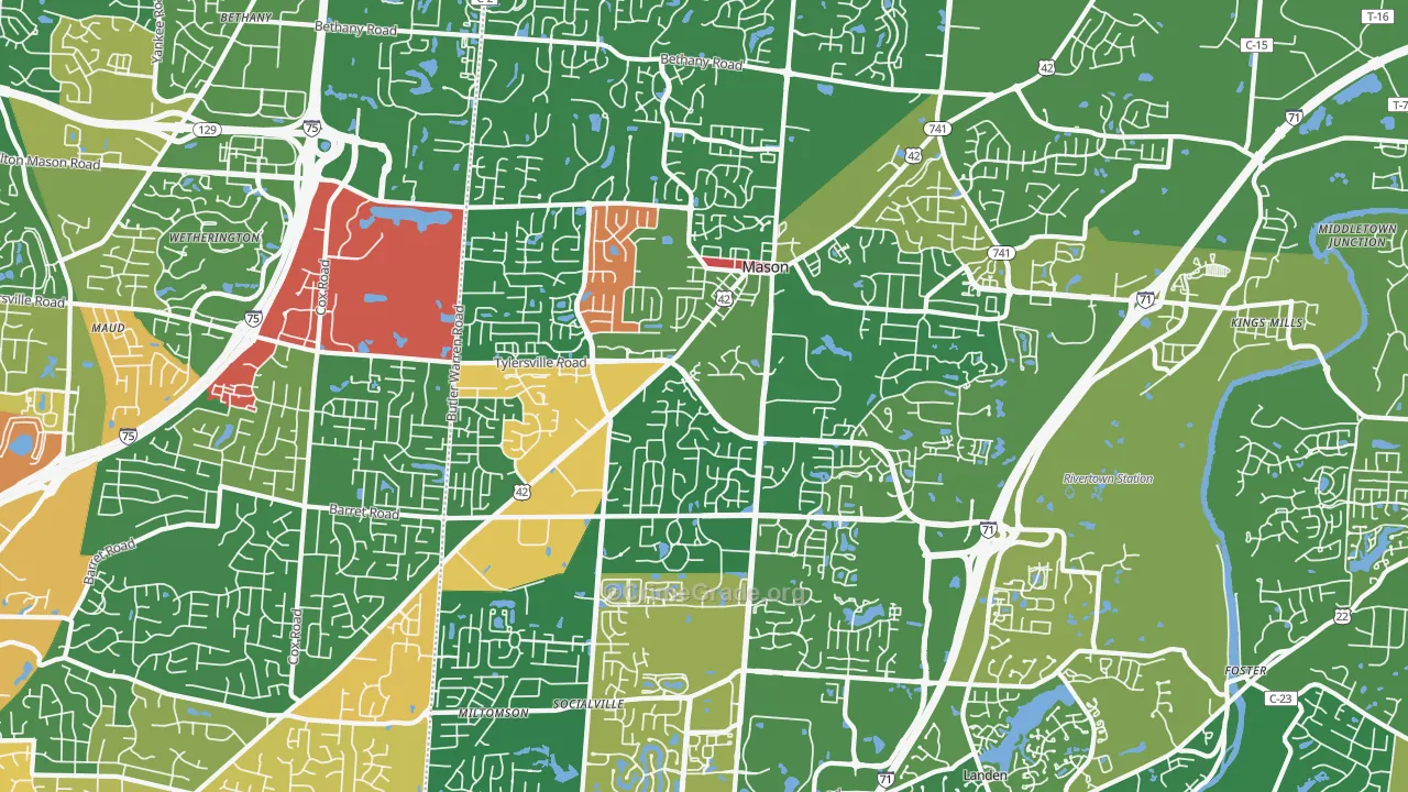 45040, OH Map of Theft Rates