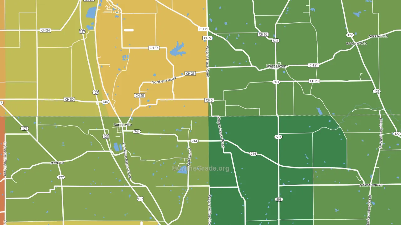 45064, OH Map of Theft Rates