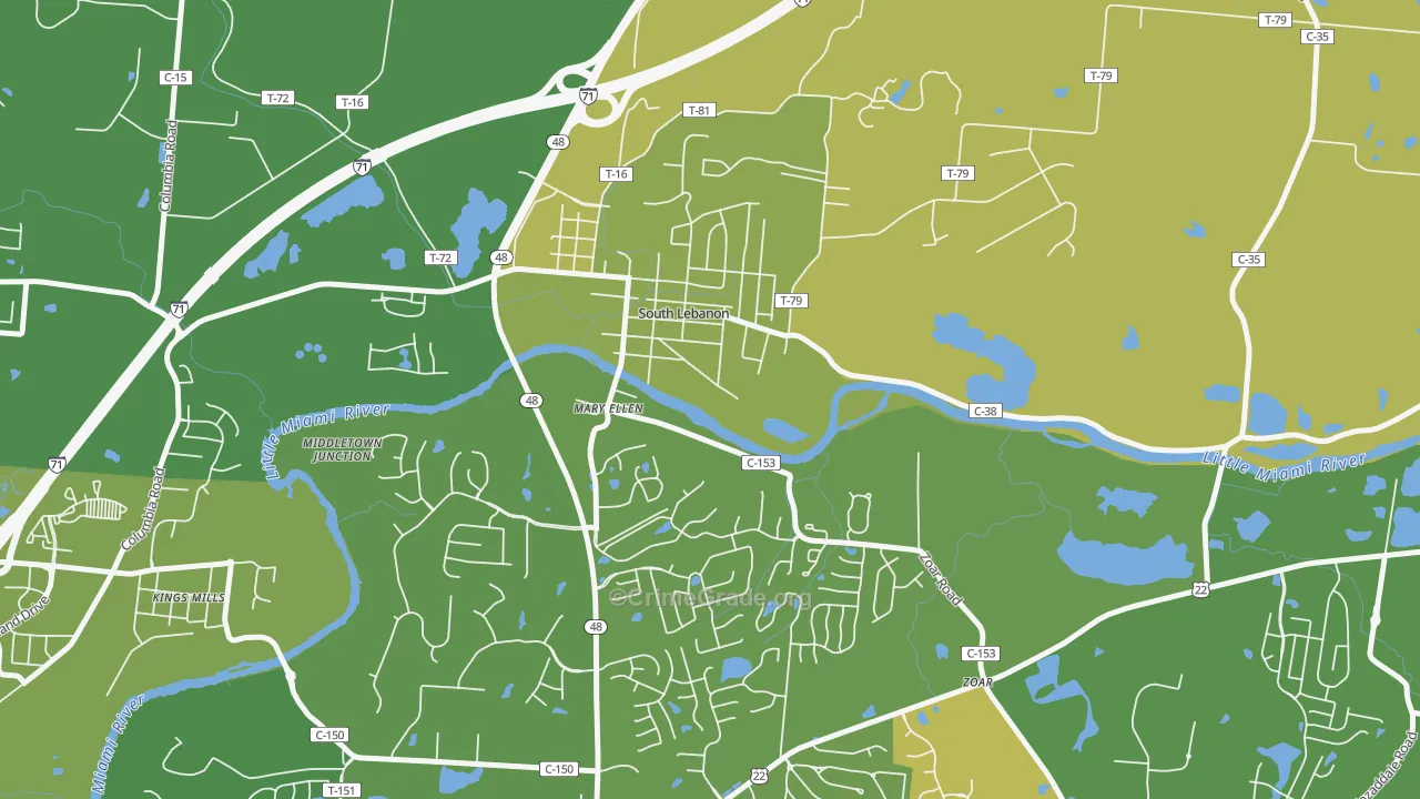 45065, OH Map of Theft Rates
