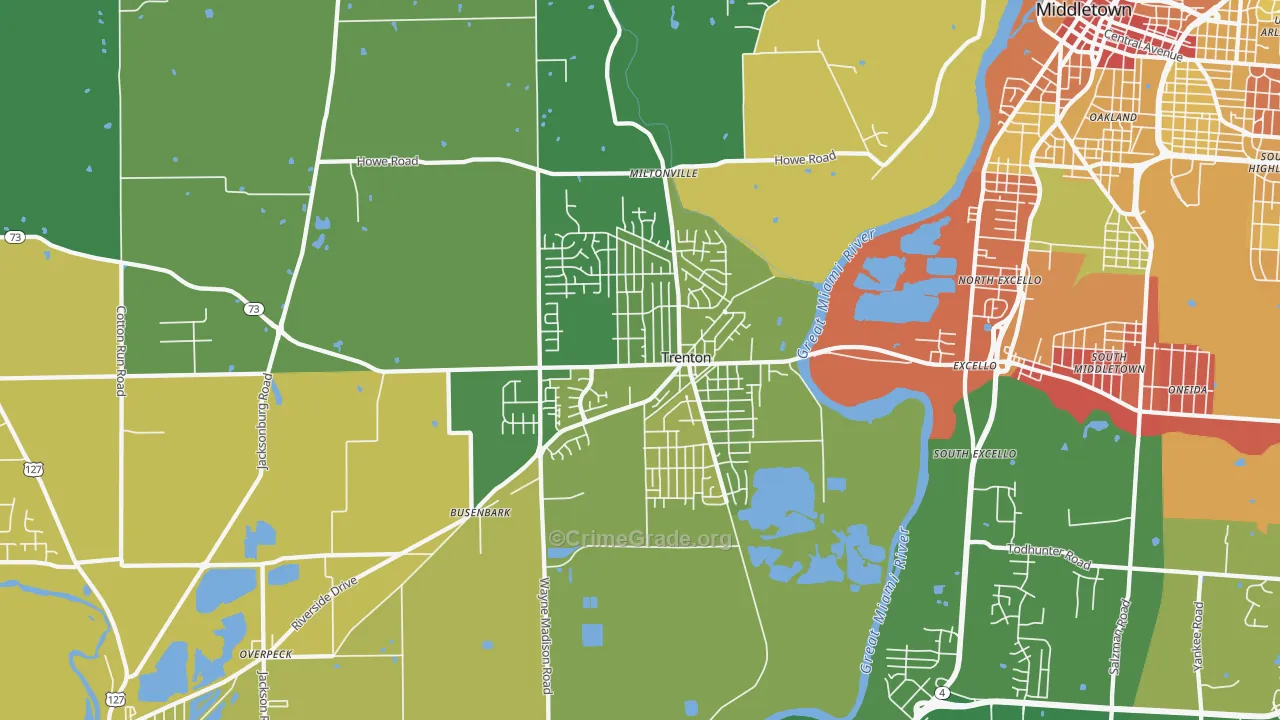 45067, OH Map of Theft Rates
