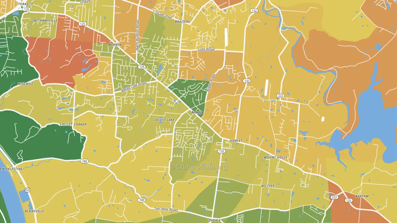 45102, OH Map of Theft Rates