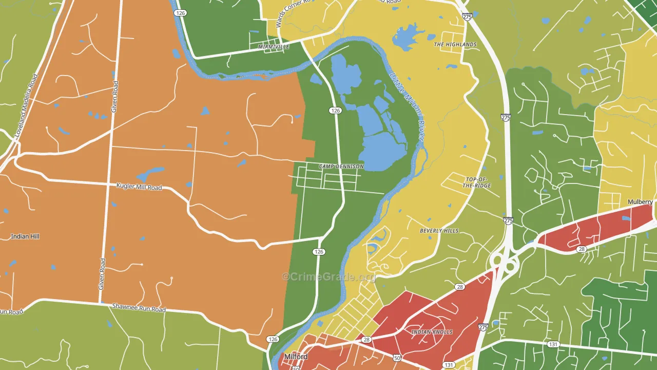 45111, OH Map of Theft Rates