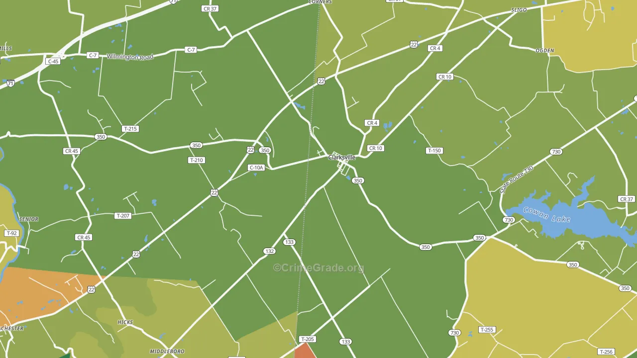45113, OH Map of Theft Rates