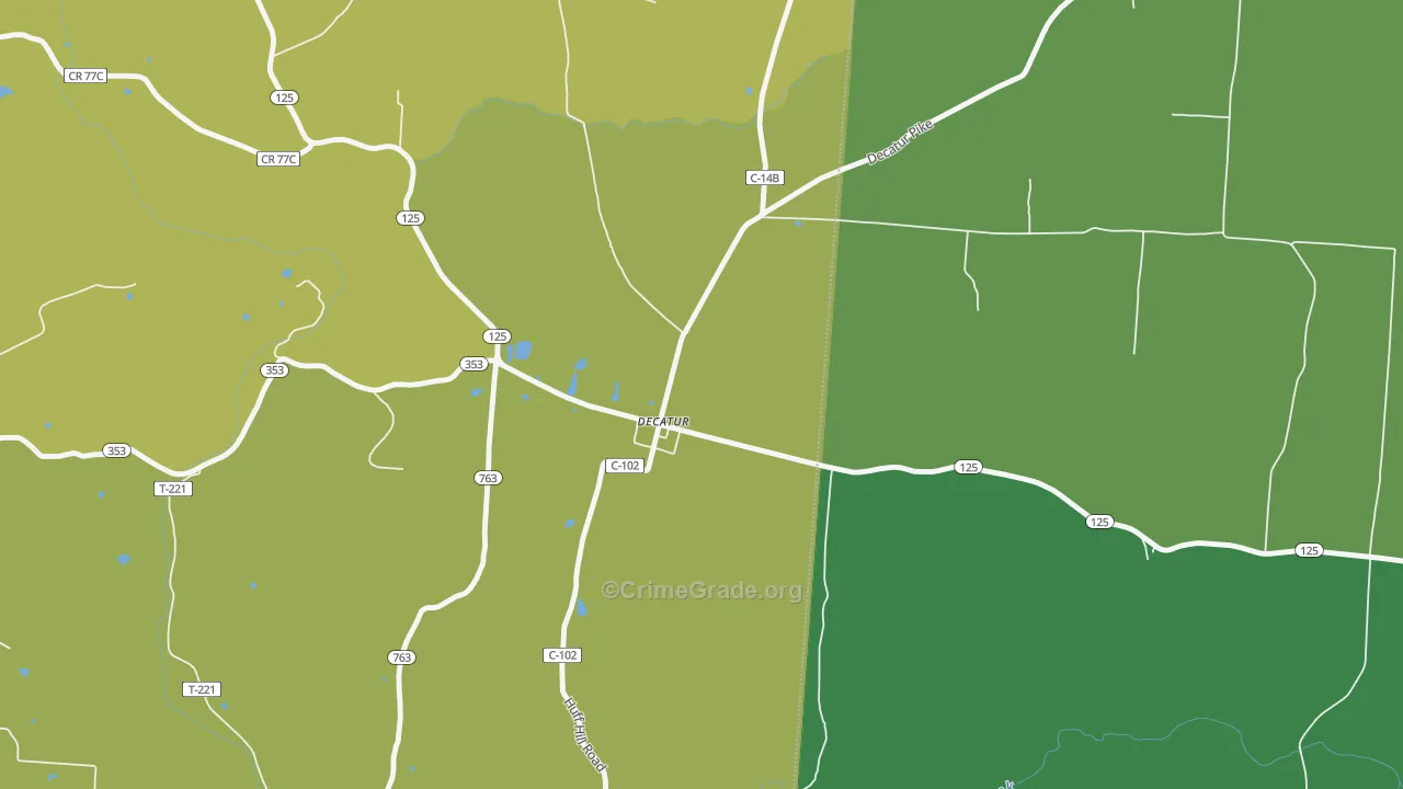 45115, OH Map of Theft Rates