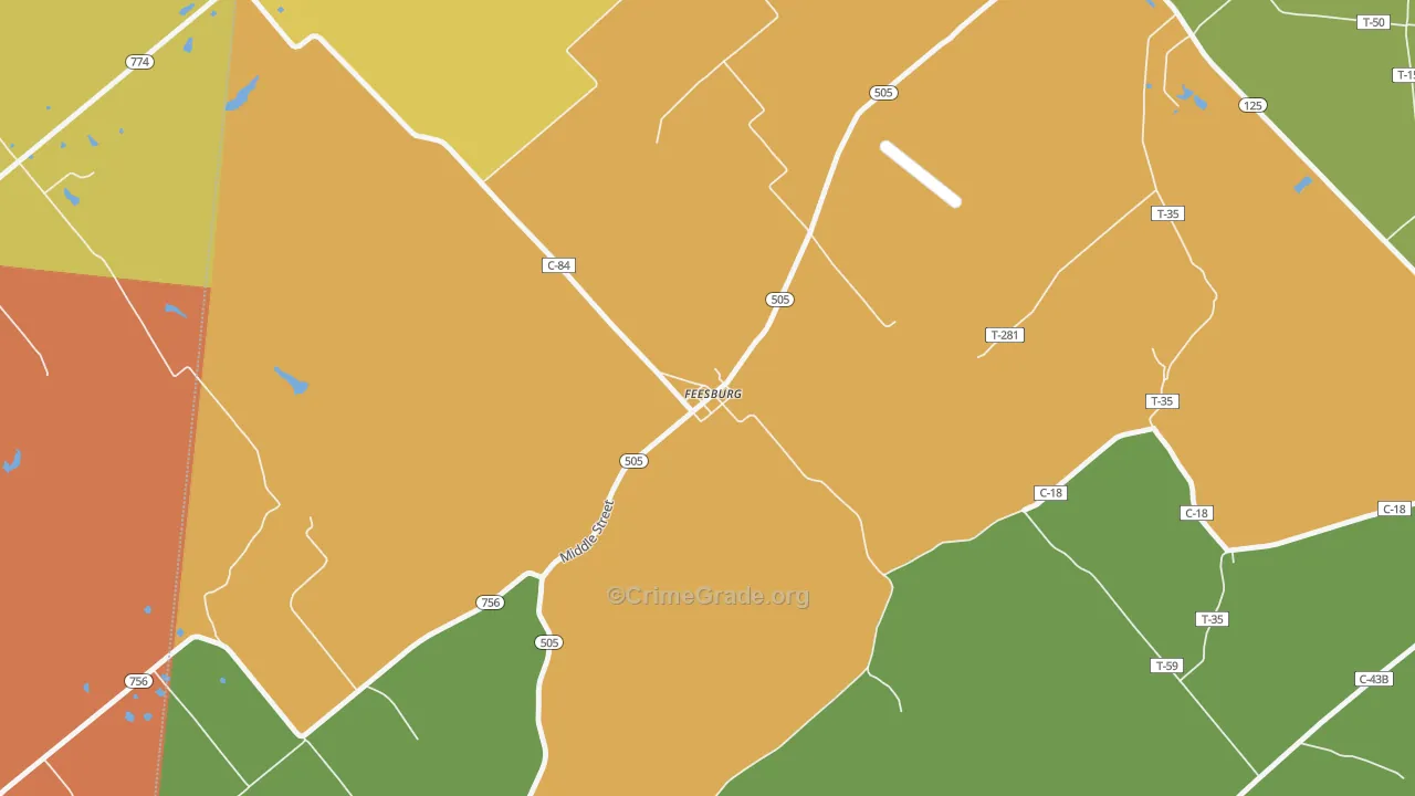 45119, OH Map of Theft Rates