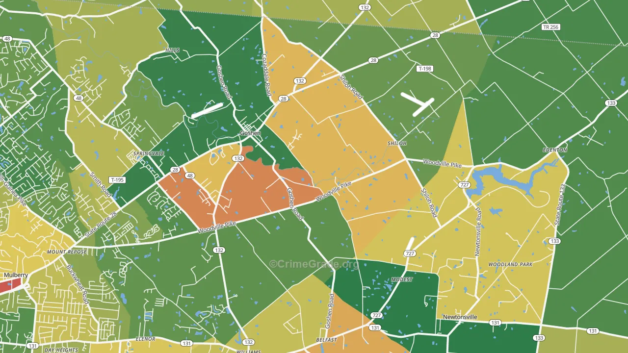 45122, OH Map of Theft Rates