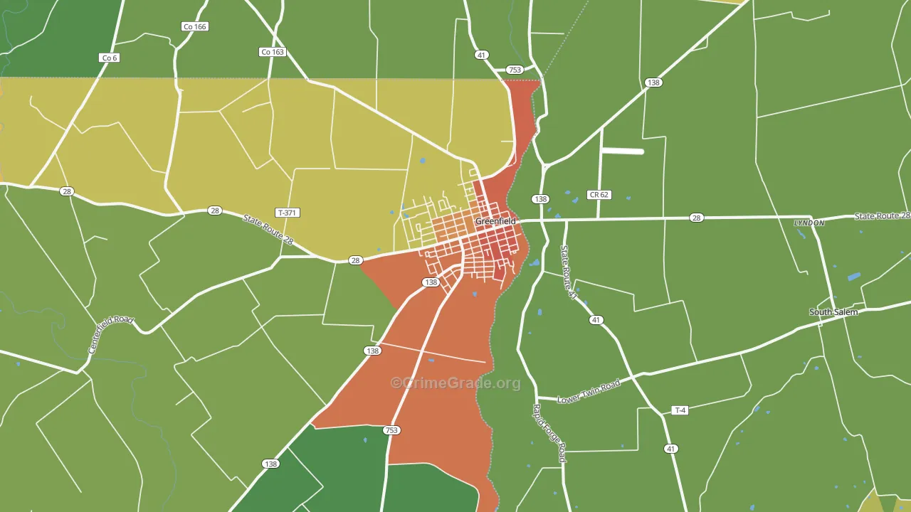 45123, OH Map of Theft Rates