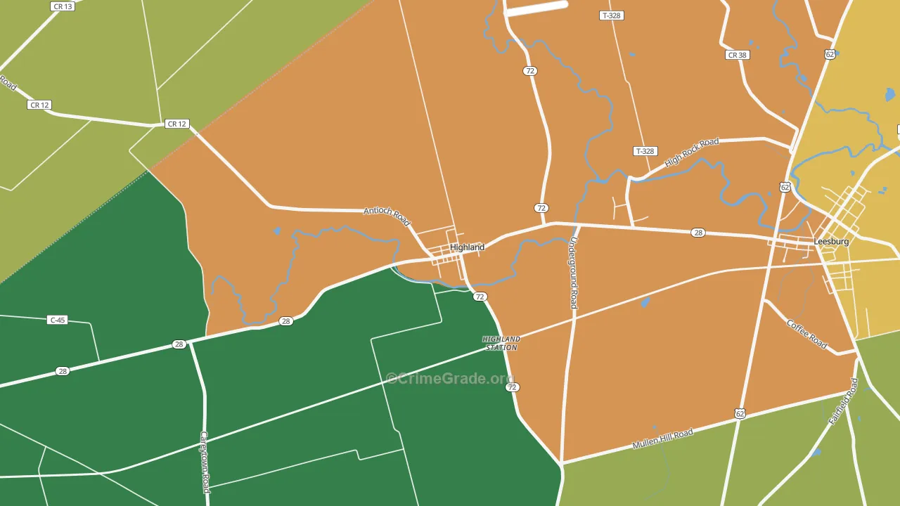 45132, OH Map of Theft Rates