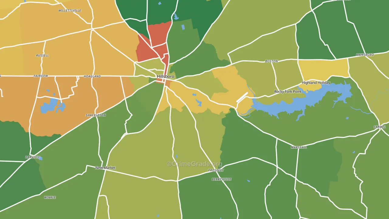 45133, OH Map of Theft Rates