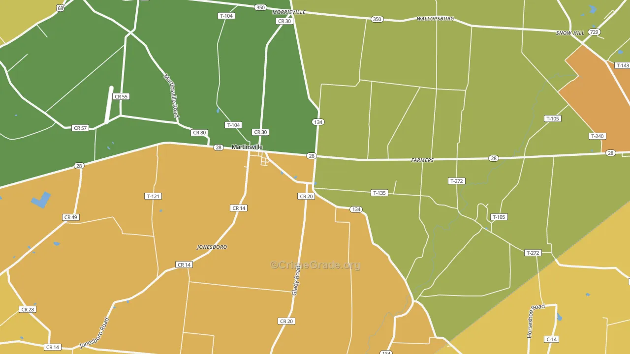 45146, OH Map of Theft Rates