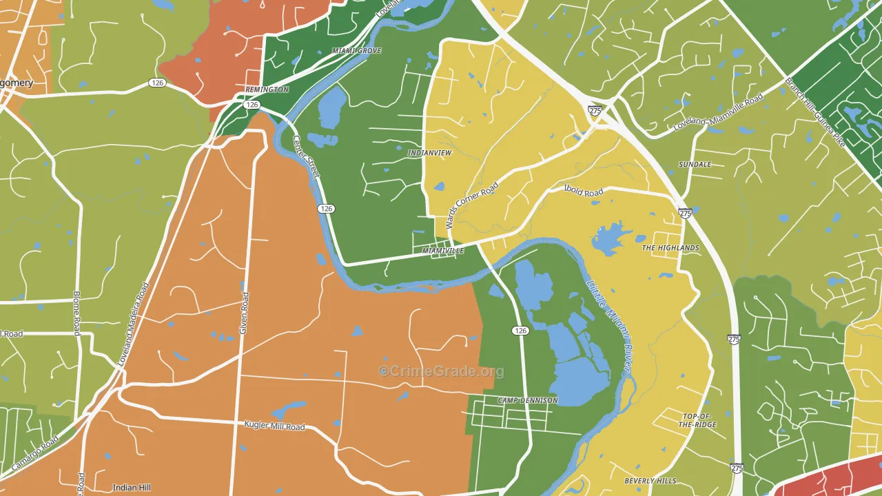 45147, OH Map of Theft Rates