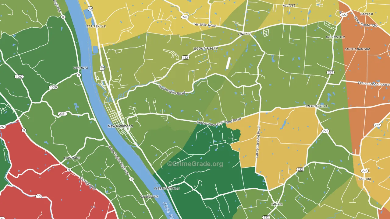 45157, OH Map of Theft Rates