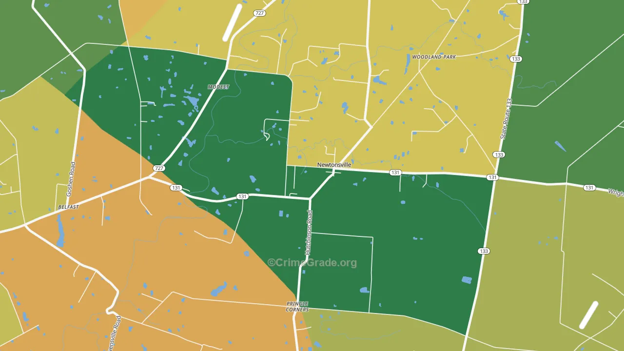 45158, OH Map of Theft Rates