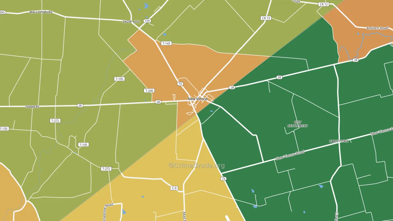 45159, OH Map of Theft Rates