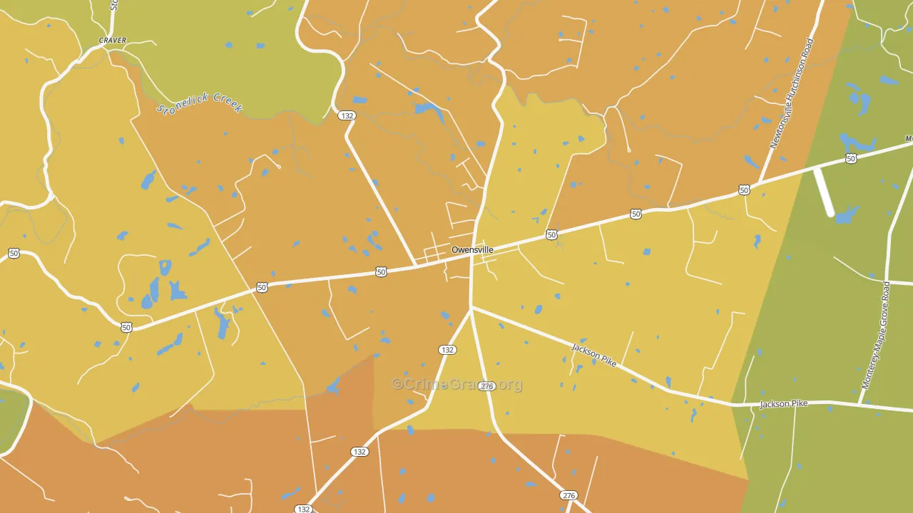 45160, OH Map of Theft Rates