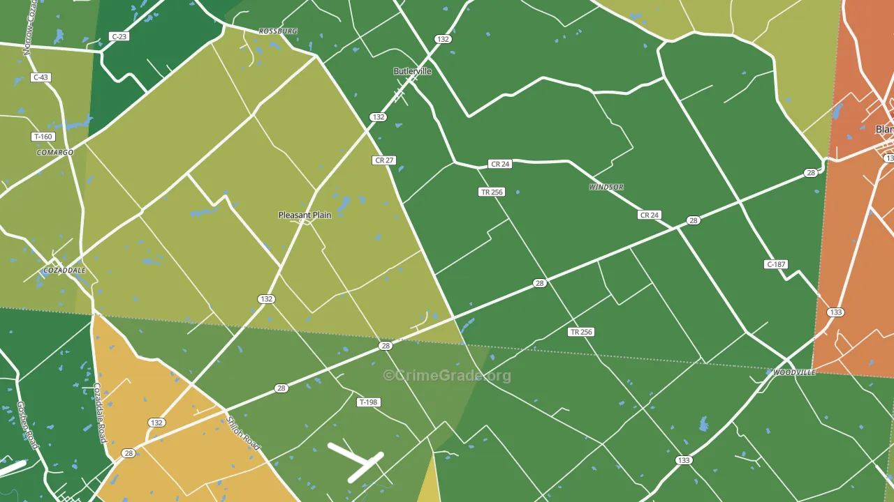 45162, OH Map of Theft Rates