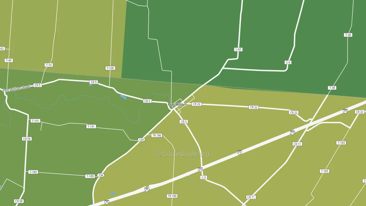 45164, OH Map of Theft Rates